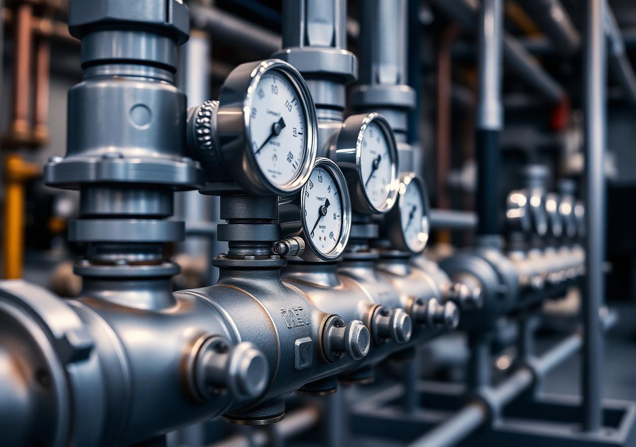 Industrial valves and pressure gauges